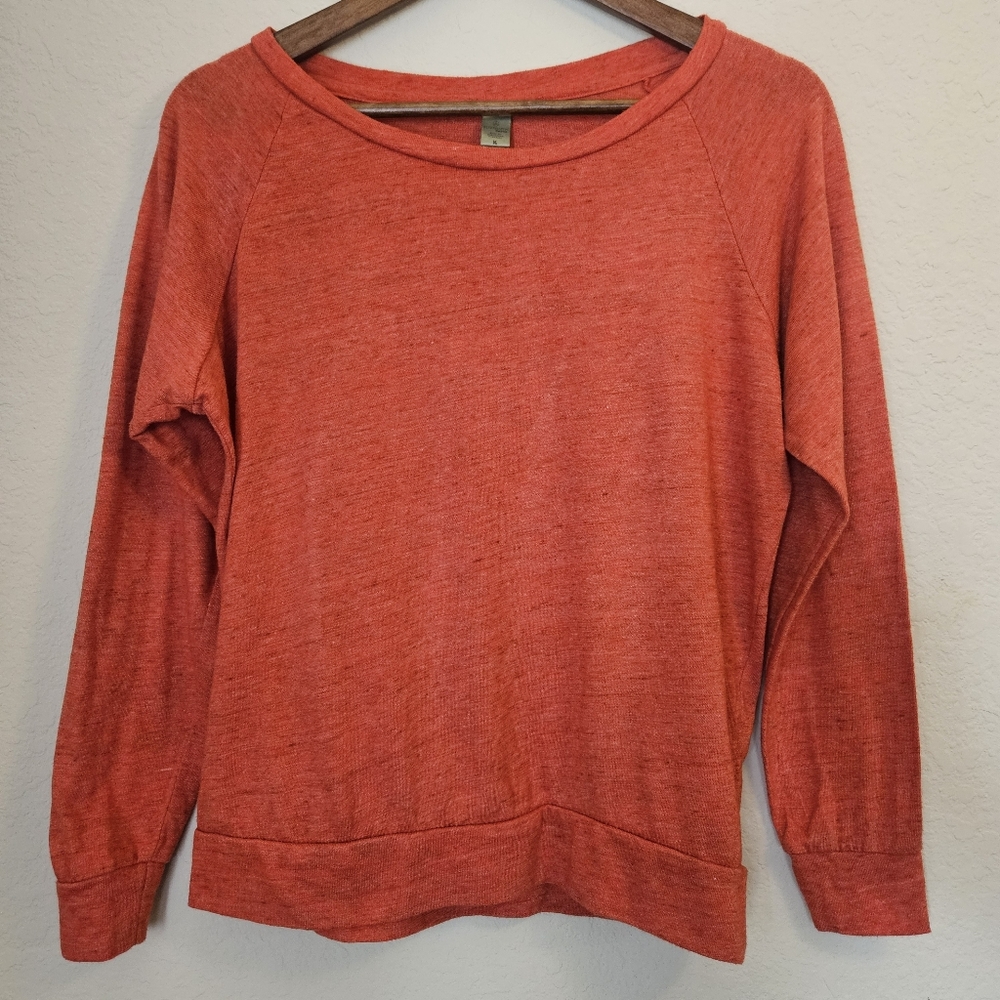 Alternative‎ Earth Sweater Womens Size Medium Orange Soft Knit Casual Streetwear